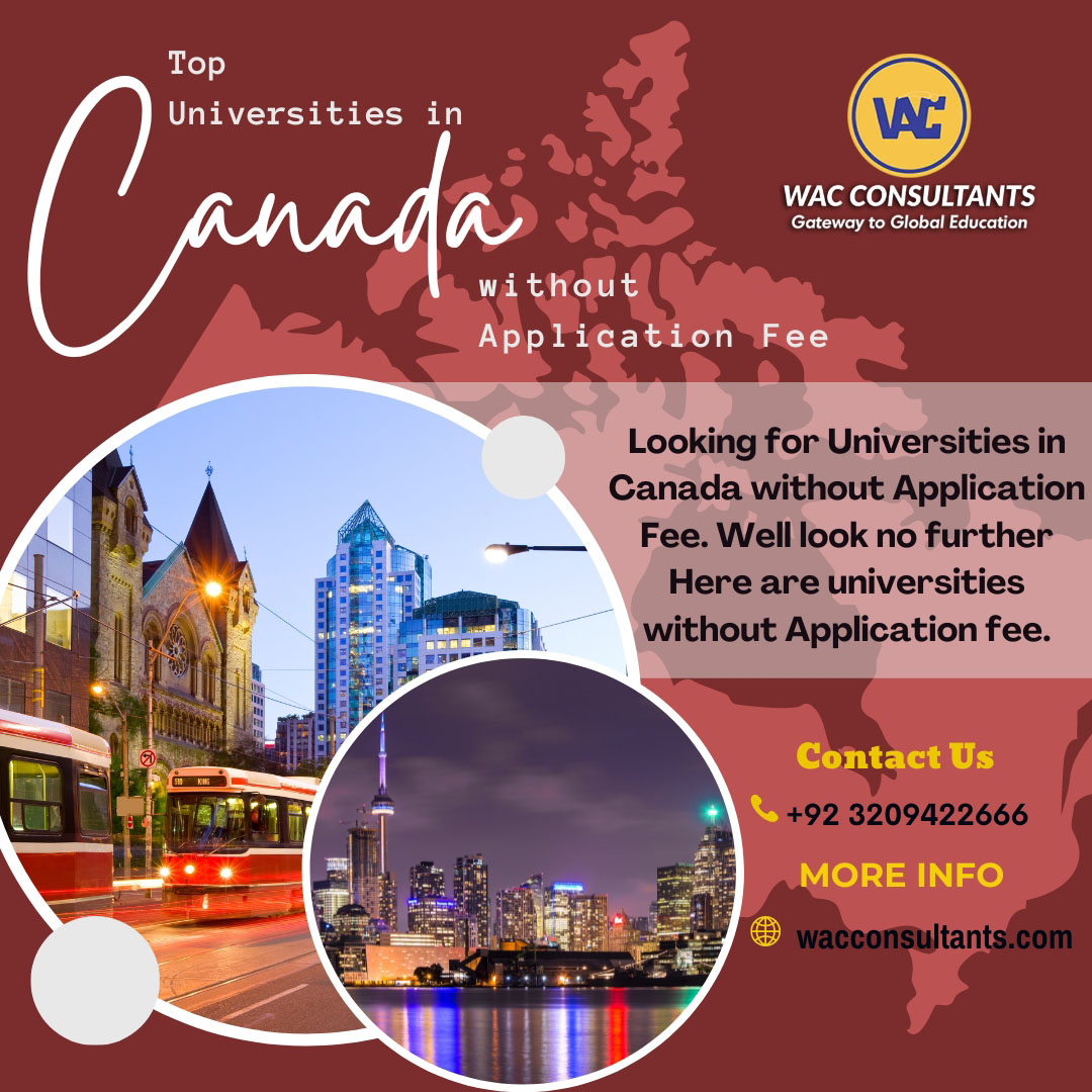 Universities in Canada without Application Fee