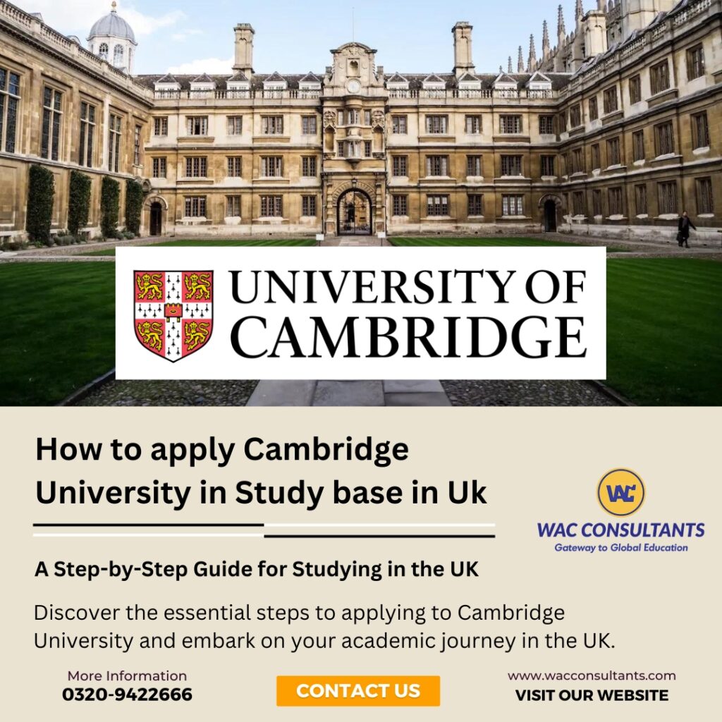 How to apply Cambridge University in Study base in Uk