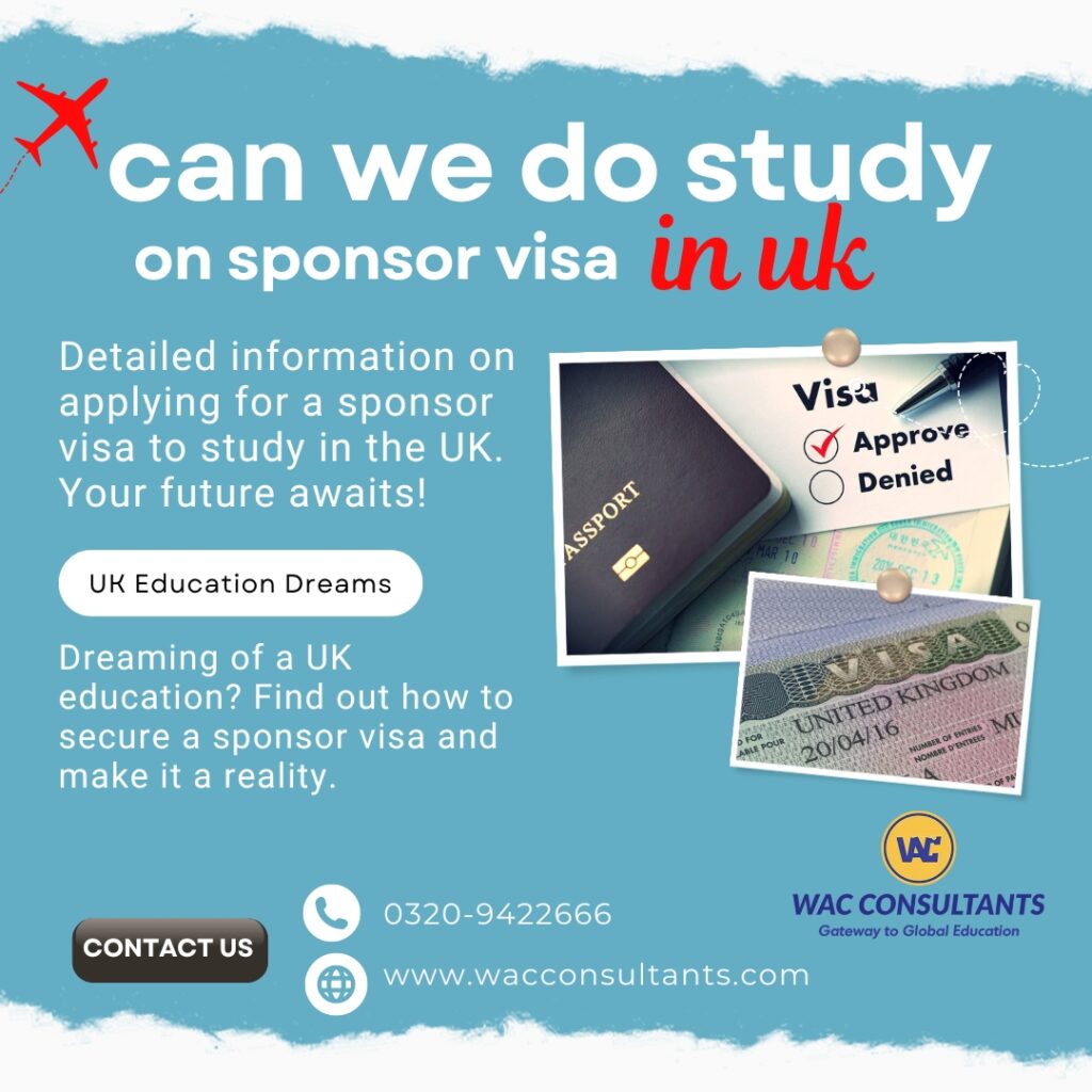 can we do study on sponsor visa in uk