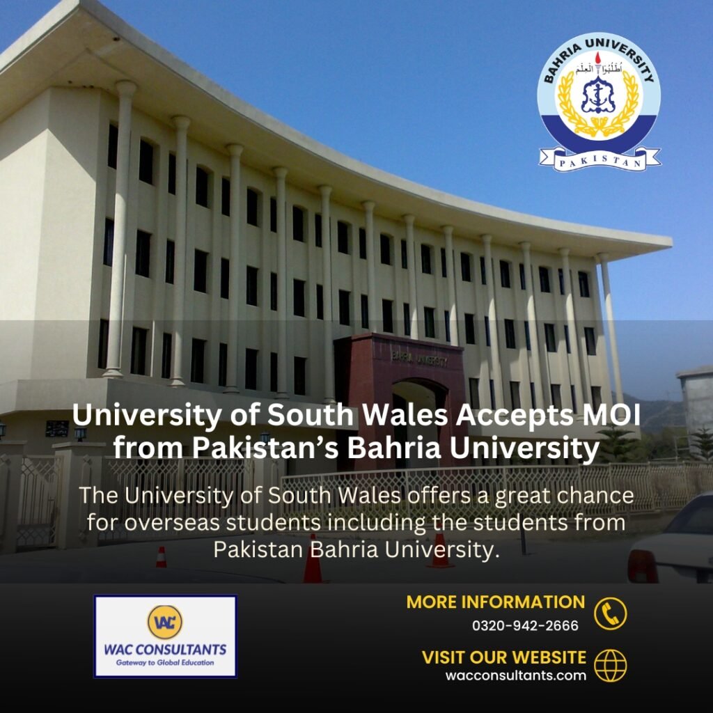 University of South Wales Accepts MOI from Pakistan’s Bahria University