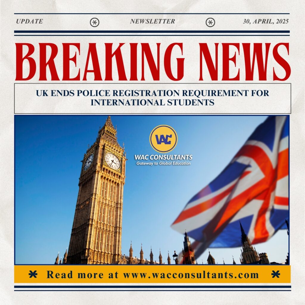 UK Ends Police Registration Requirement for International Students