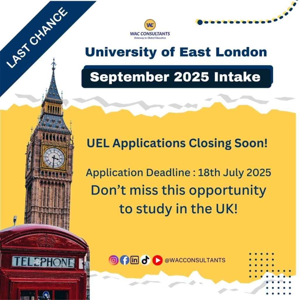 Final Call: University of East London (UEL) – September 2025 Intake