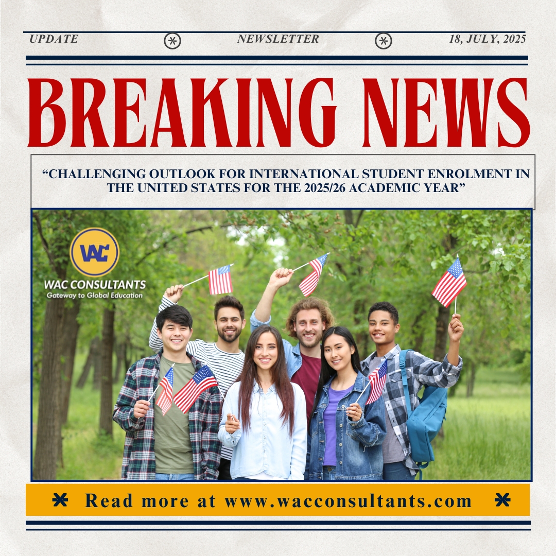 “Challenging outlook for international student enrolment in the United States for the 2025/26 academic year”