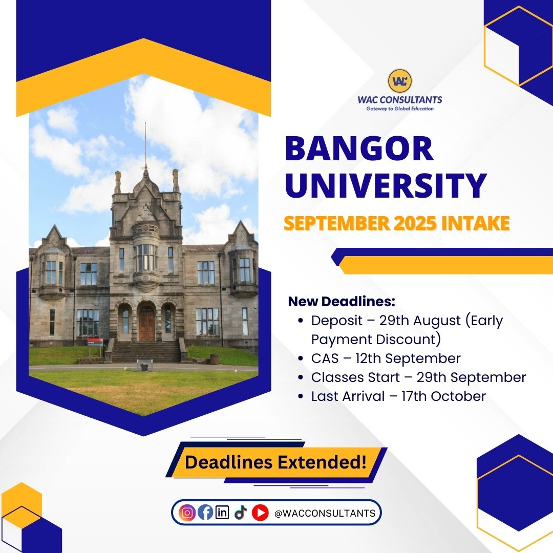 Bangor University – September 2025 Intake