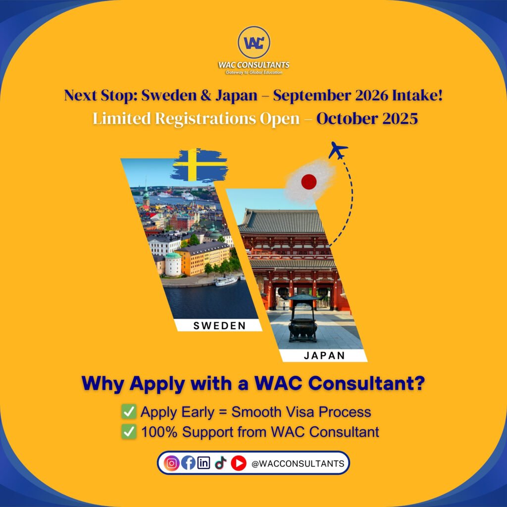 Sweden & Japan – September 2026 Intake