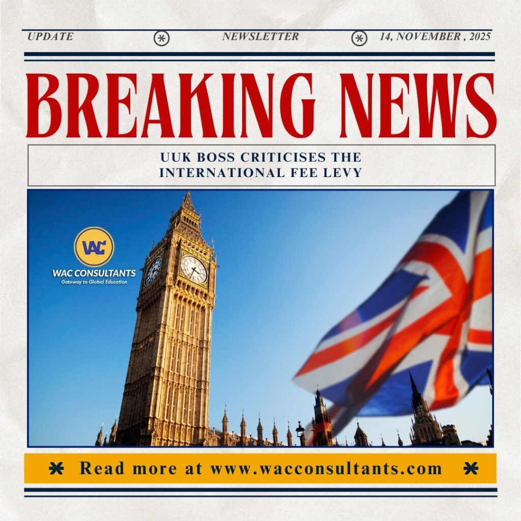 UUK Boss Criticises the International Fee Levy