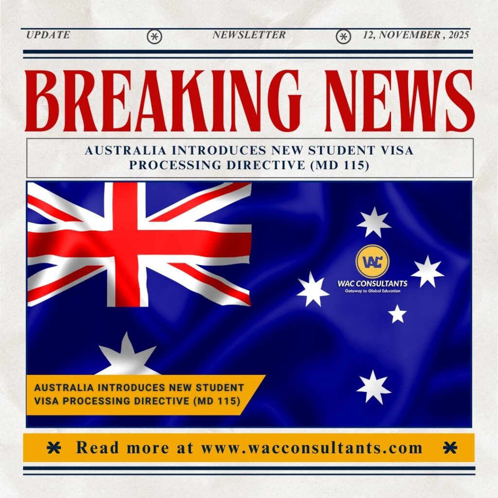 Australia Introduces New Student Visa Processing Directive (MD 115)