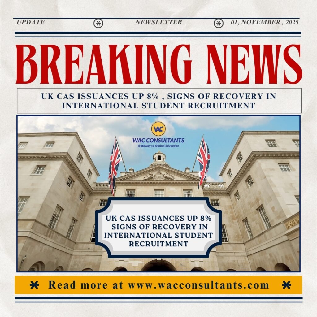 UK CAS Issuances Up 8% Signs of Recovery in International Student Recruitment