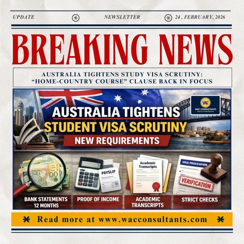 Australia Tightens Study Visa Scrutiny: “Home-Country Course” Clause Back in Focus