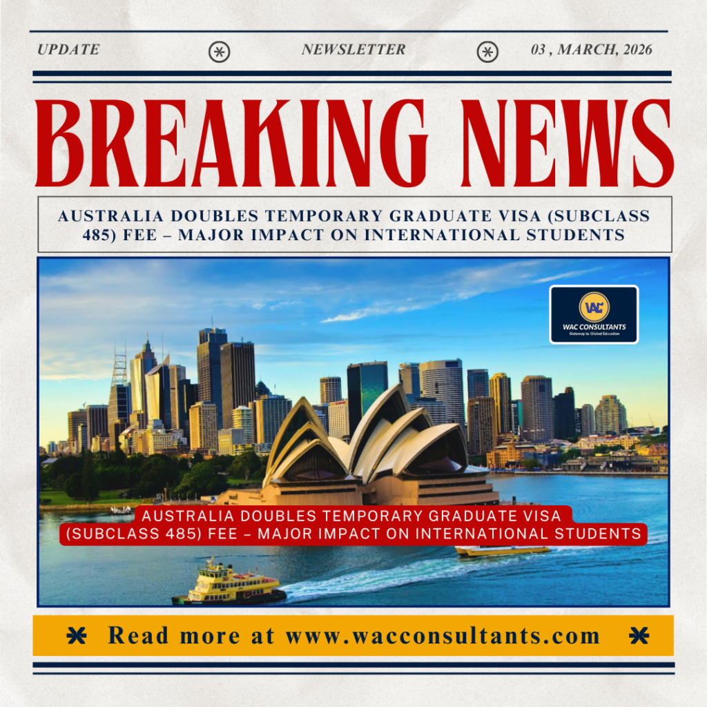 Australia Doubles Temporary Graduate Visa (Subclass 485) Fee Major Impact on International Students
